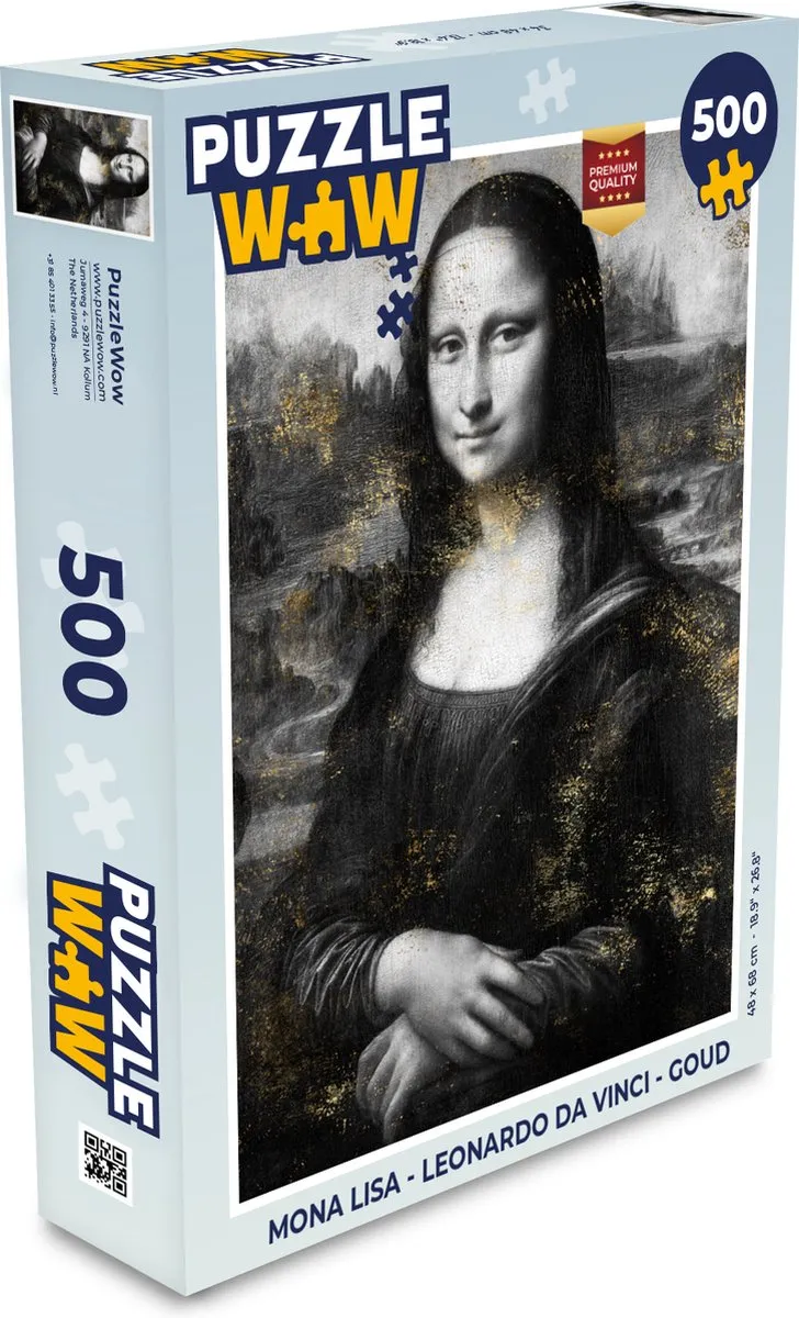 PuzzleWow Mona Lisa Legpuzzel 500 Stuks - Multicolor