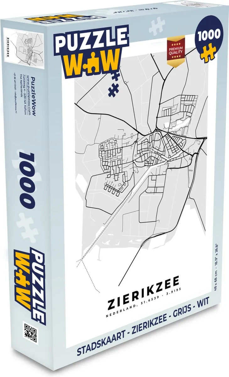 PuzzleWow Stadskaart Zierikzee Legpuzzel 1000 Stuks