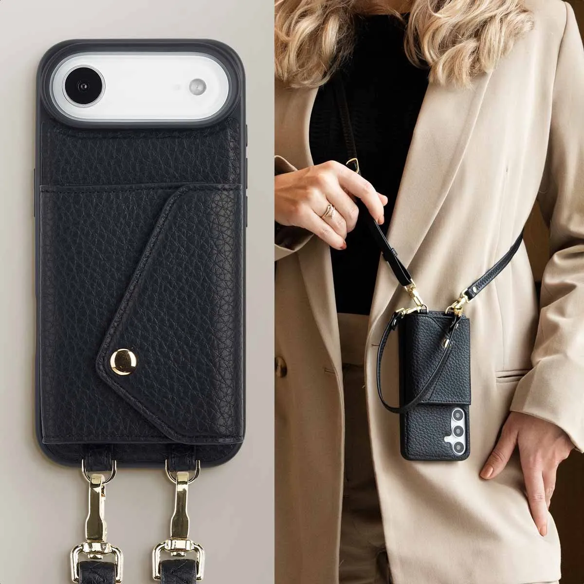 Selencia Hoesje iPhone 17 Air - Zwart - 3 Pasjes