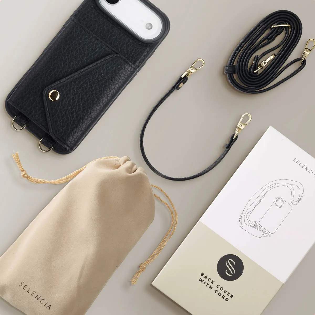 Selencia Hoesje iPhone 17 Air - Zwart - 3 Pasjes - afbeelding 6 van 6