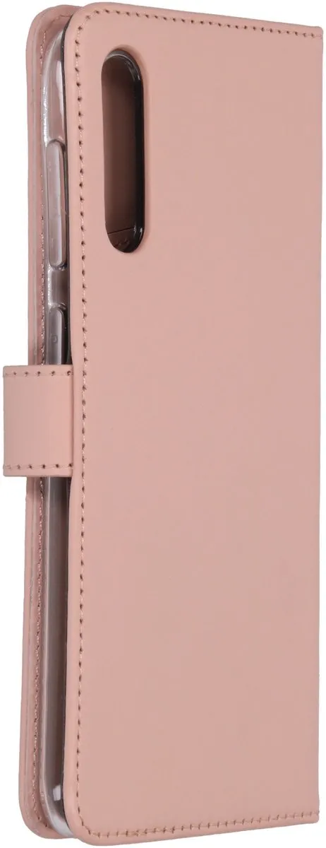 Selencia Hoesje Samsung Galaxy A30s/A50 - Echt Lederen Bookcase - Lichtroze