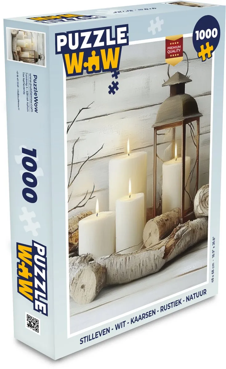 PuzzleWow Stilleven Legpuzzel 1000 Stuks - Wit