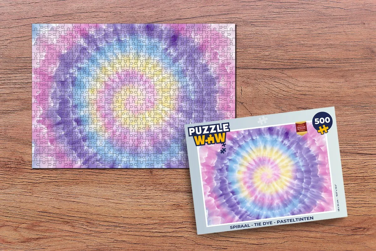 PuzzleWow Spiraal Tie Dye Legpuzzel 500 Stuks