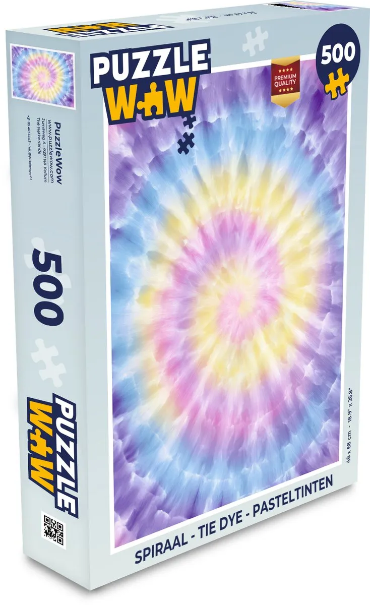 PuzzleWow Spiraal Tie Dye Legpuzzel 500 Stuks