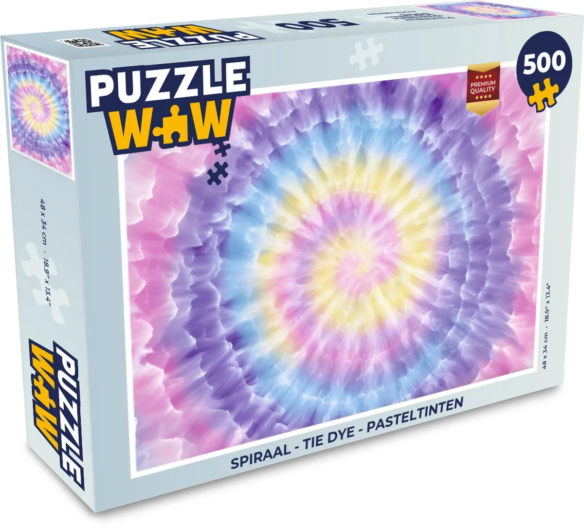 PuzzleWow Spiraal Tie Dye Legpuzzel 500 Stuks