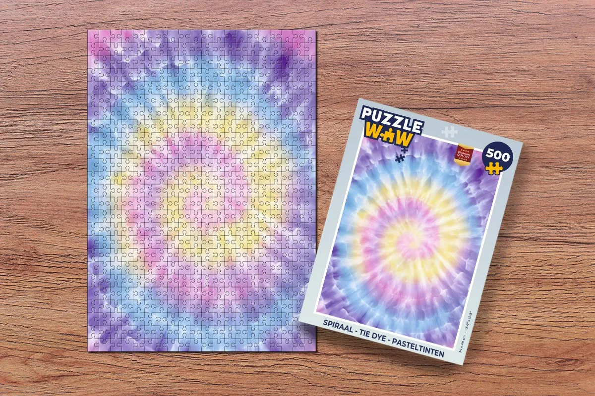 PuzzleWow Spiraal Tie Dye Legpuzzel 500 Stuks