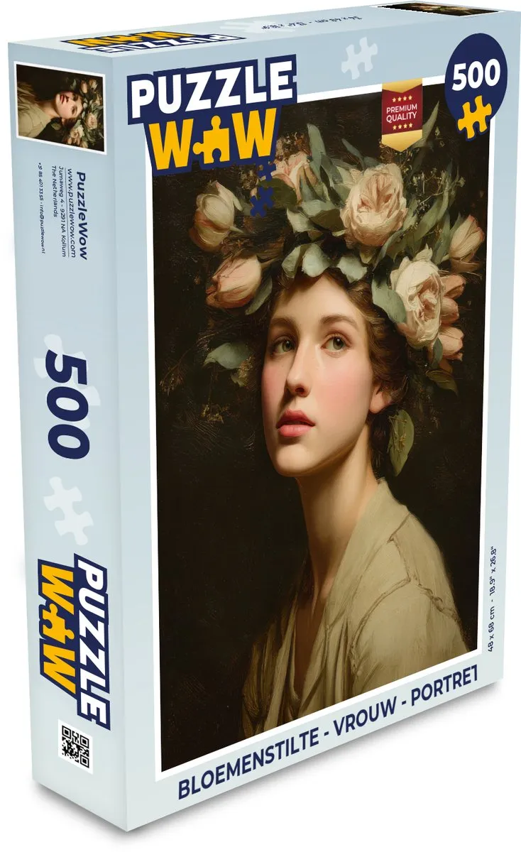 PuzzleWow Bloemenstilte Vrouw Portret Puzzel