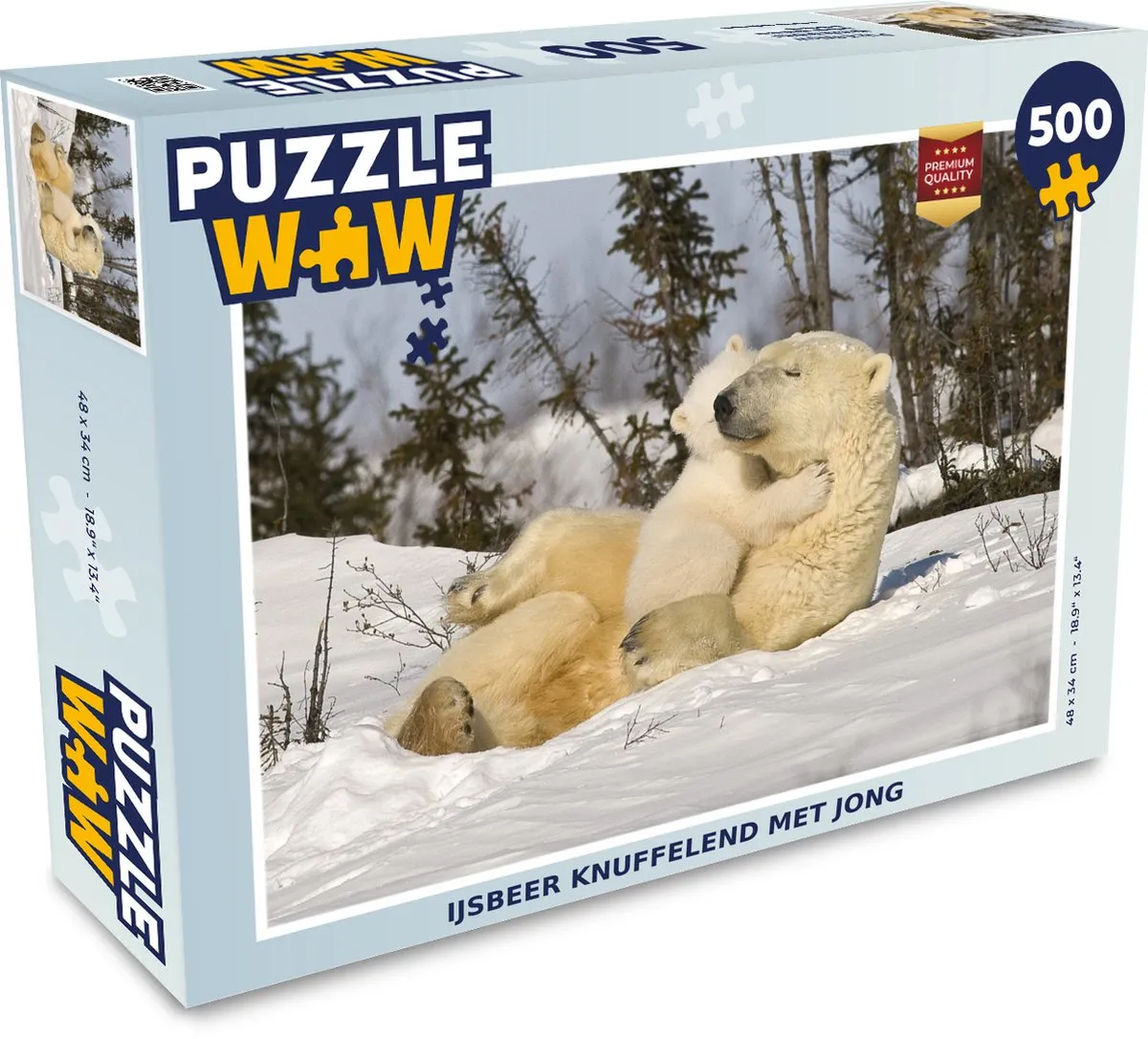 PuzzleWow IJsbeer Legpuzzel 500 Stuks - Multicolor