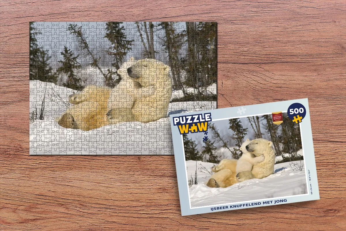PuzzleWow IJsbeer Legpuzzel 500 Stuks - Multicolor