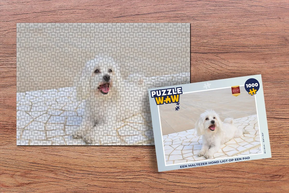 PuzzleWow Legpuzzel Maltezer Hond 1000 Stuks - Multicolor