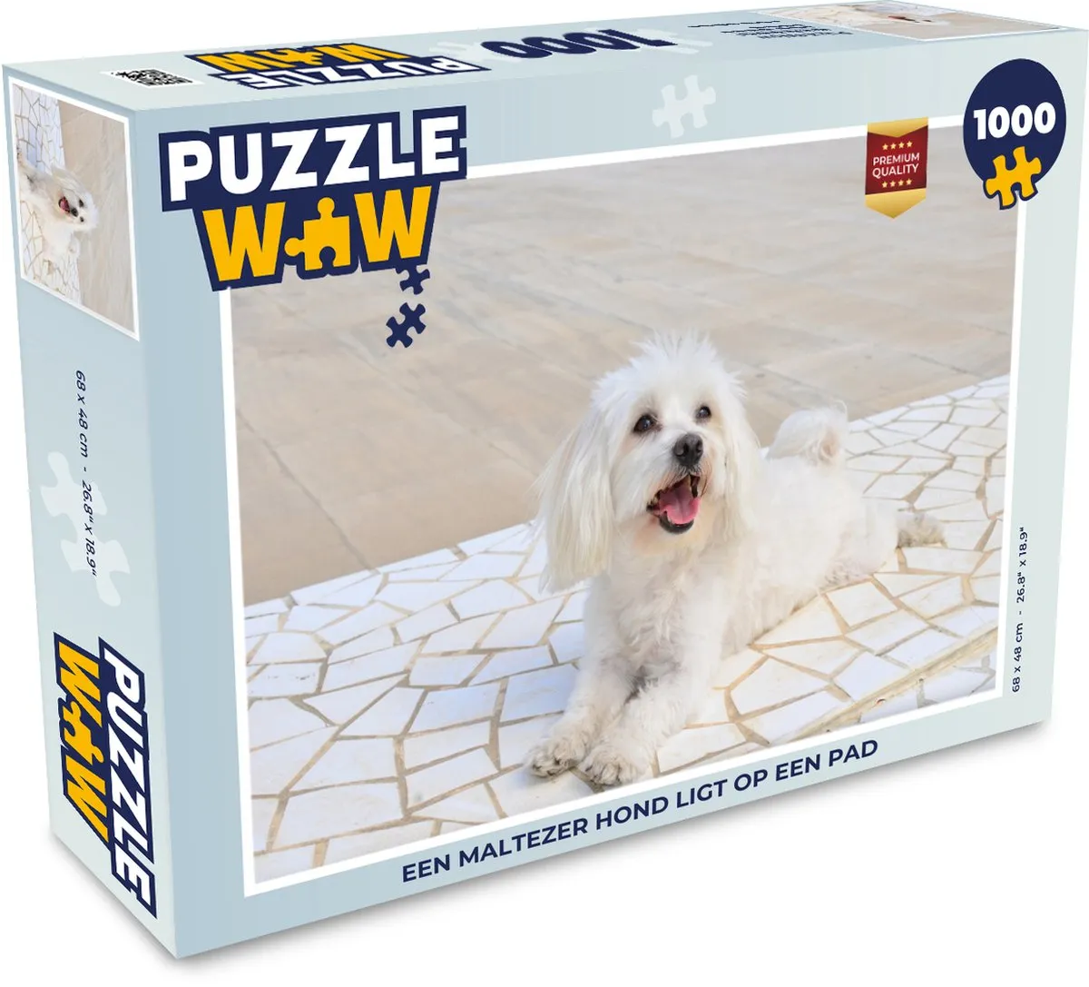 PuzzleWow Legpuzzel Maltezer Hond 1000 Stuks