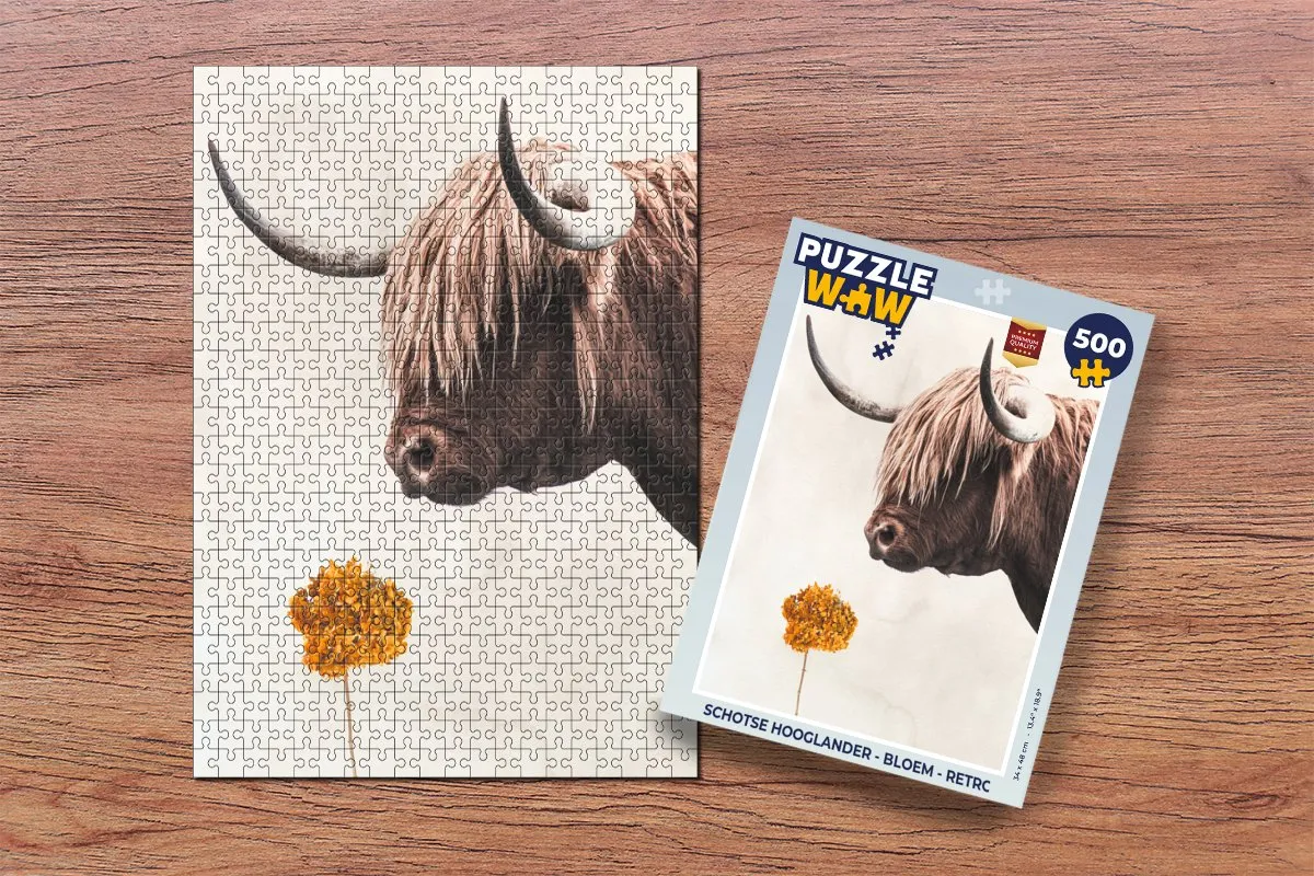 PuzzleWow Schotse Hooglander Legpuzzel 500 Stuks - Multicolor