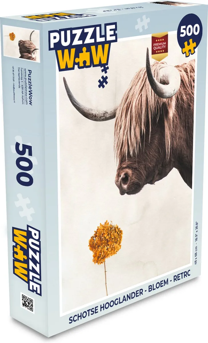 PuzzleWow Schotse Hooglander Legpuzzel 500 Stuks