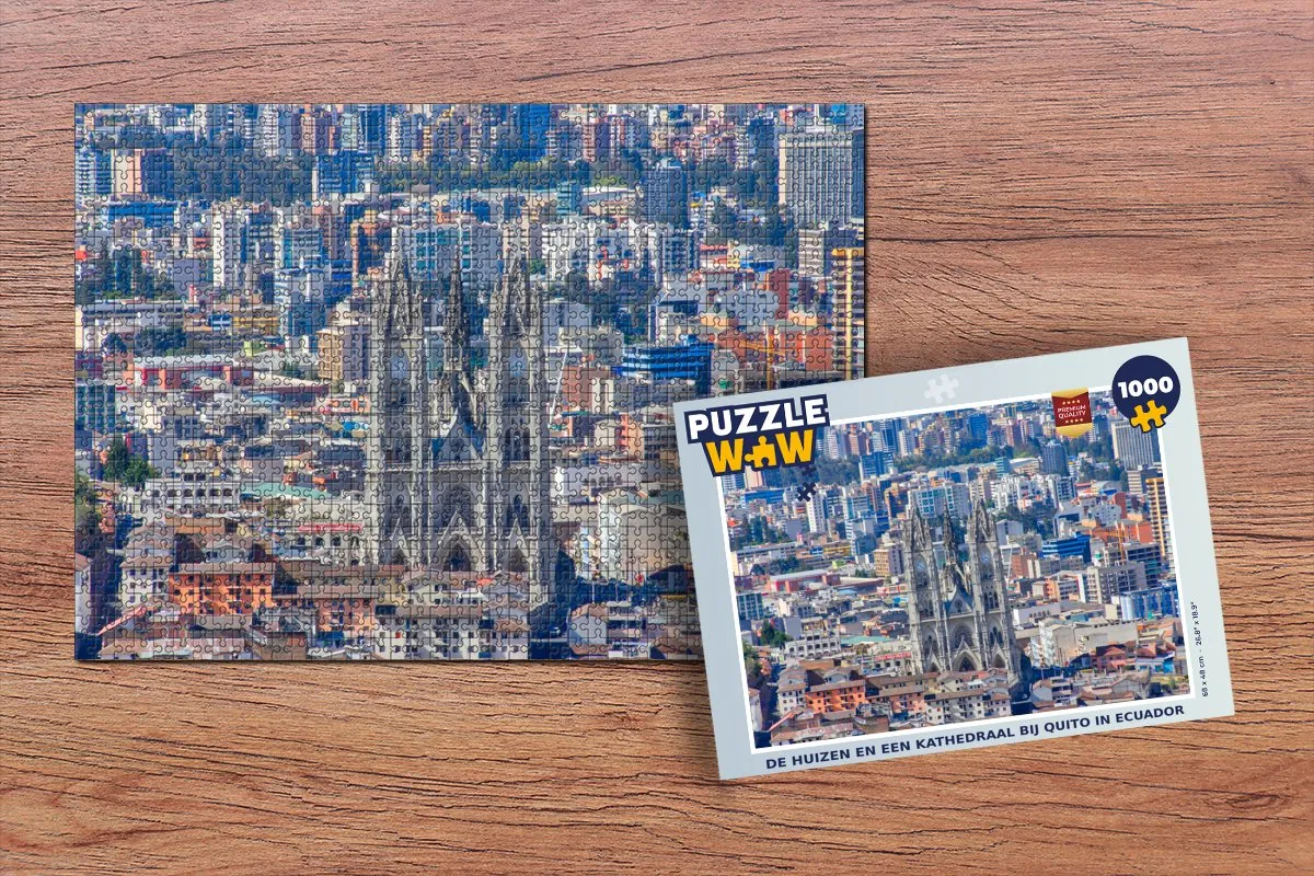 PuzzleWow Legpuzzel Quito Kathedraal 1000 Stuks - Multicolor