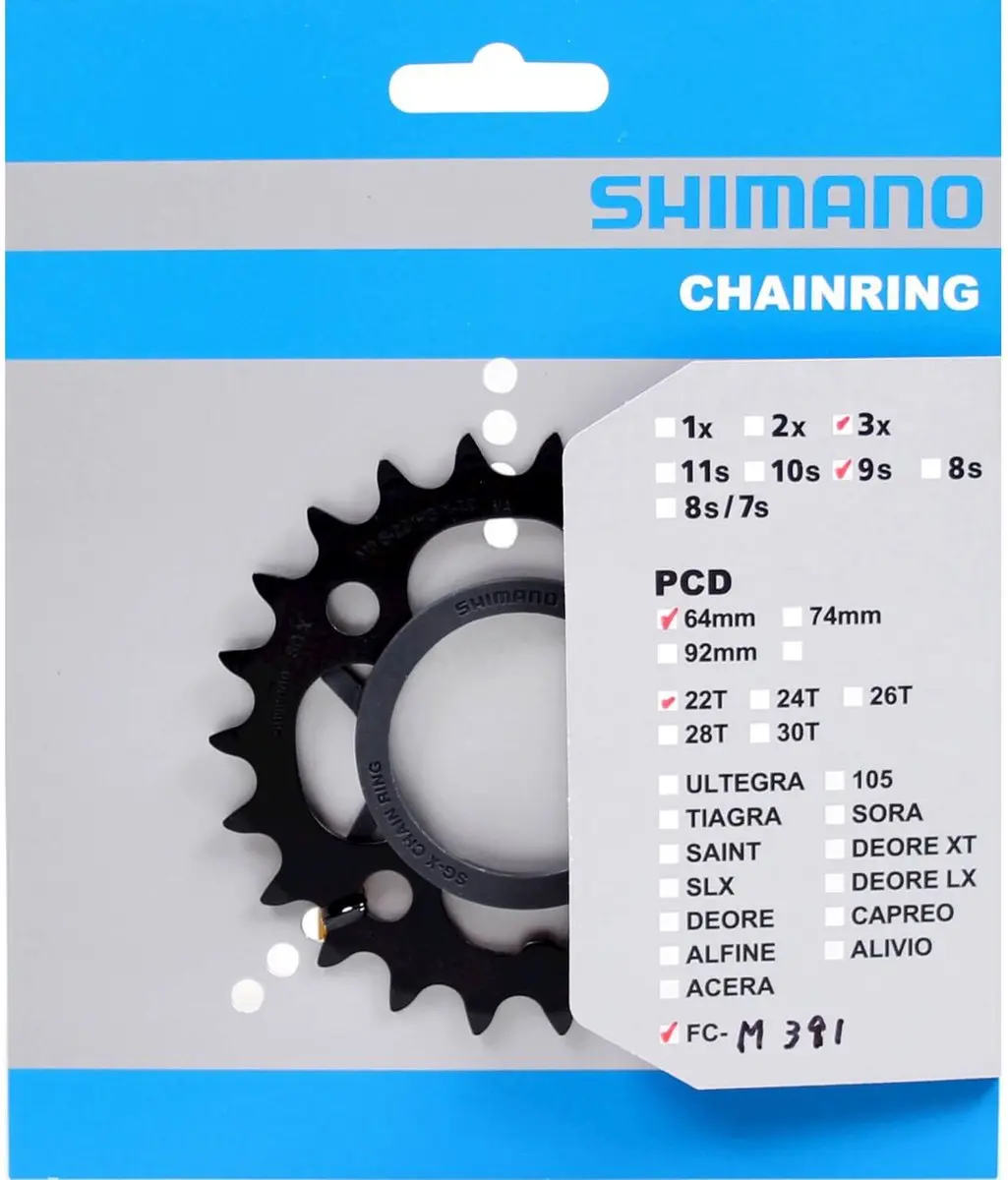 Shimano Acera FC-M391 Kettingblad 22T - Binnenblad - 3x9-Speed - afbeelding 4 van 4