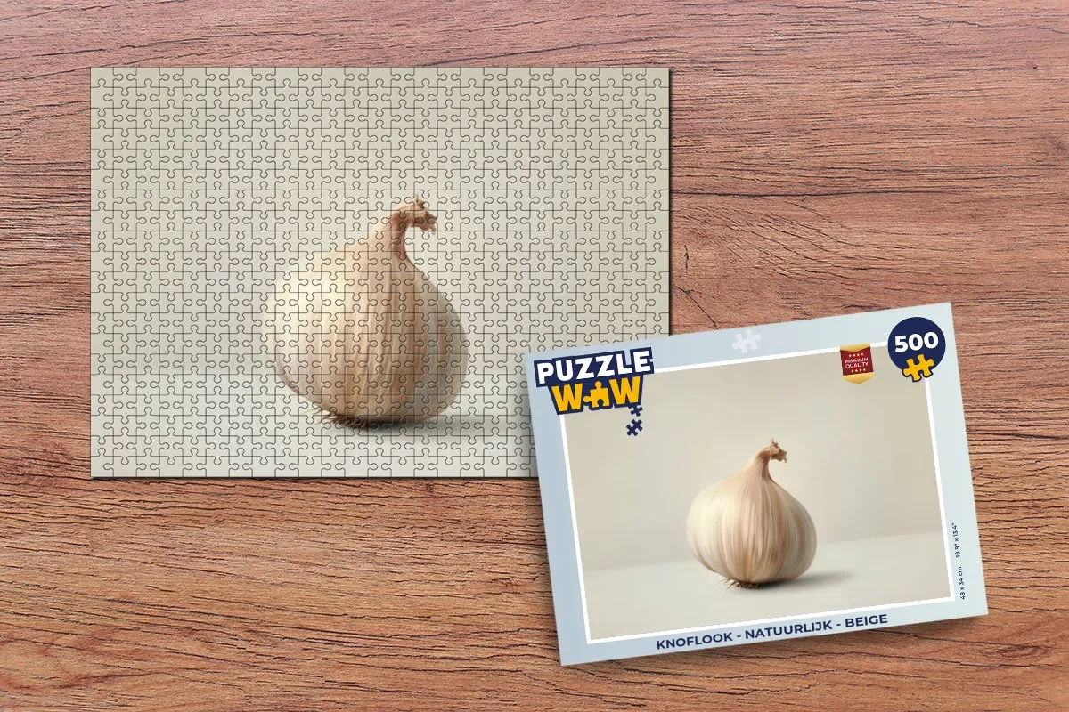 PuzzleWow Knoflook Legpuzzel 500 Stuks - Beige