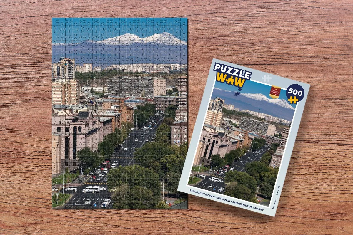 PuzzleWow Jerevan met Ararat Legpuzzel 500 Stuks - Multicolor