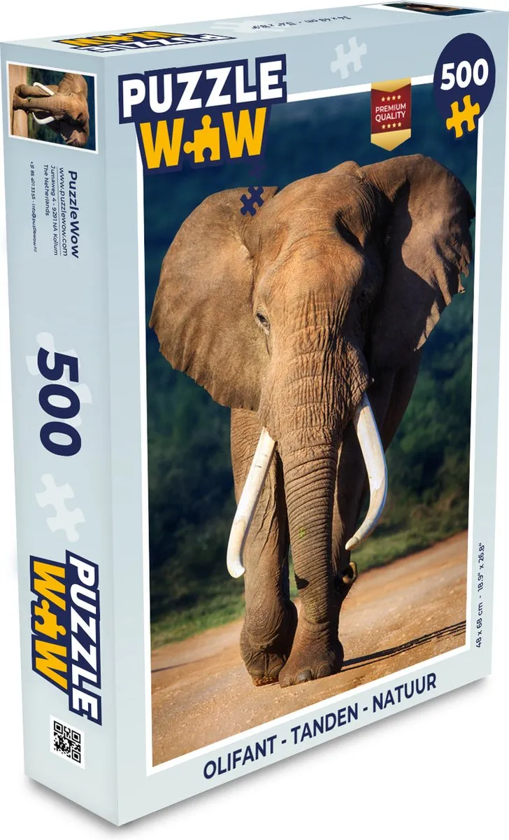 PuzzleWow Olifant Tanden Natuur Legpuzzel 500 Stuks