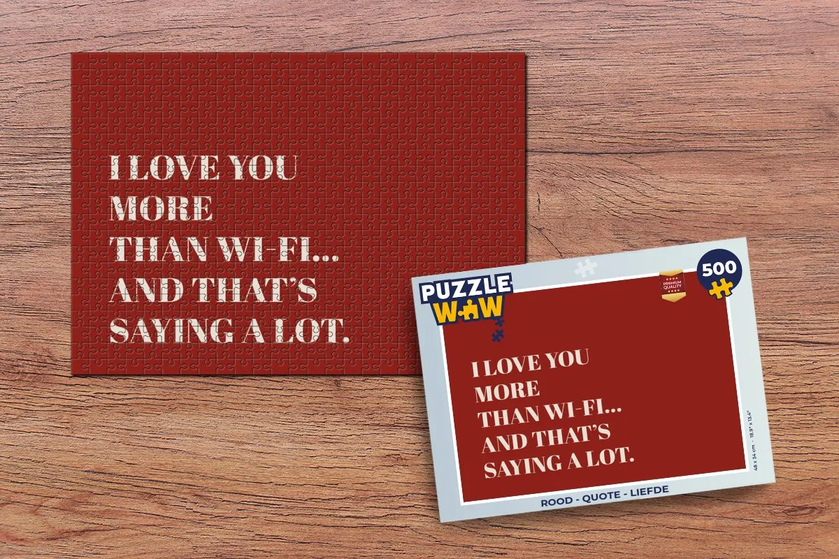 PuzzleWow Liefde Quote Legpuzzel 500 Stuks - Rood