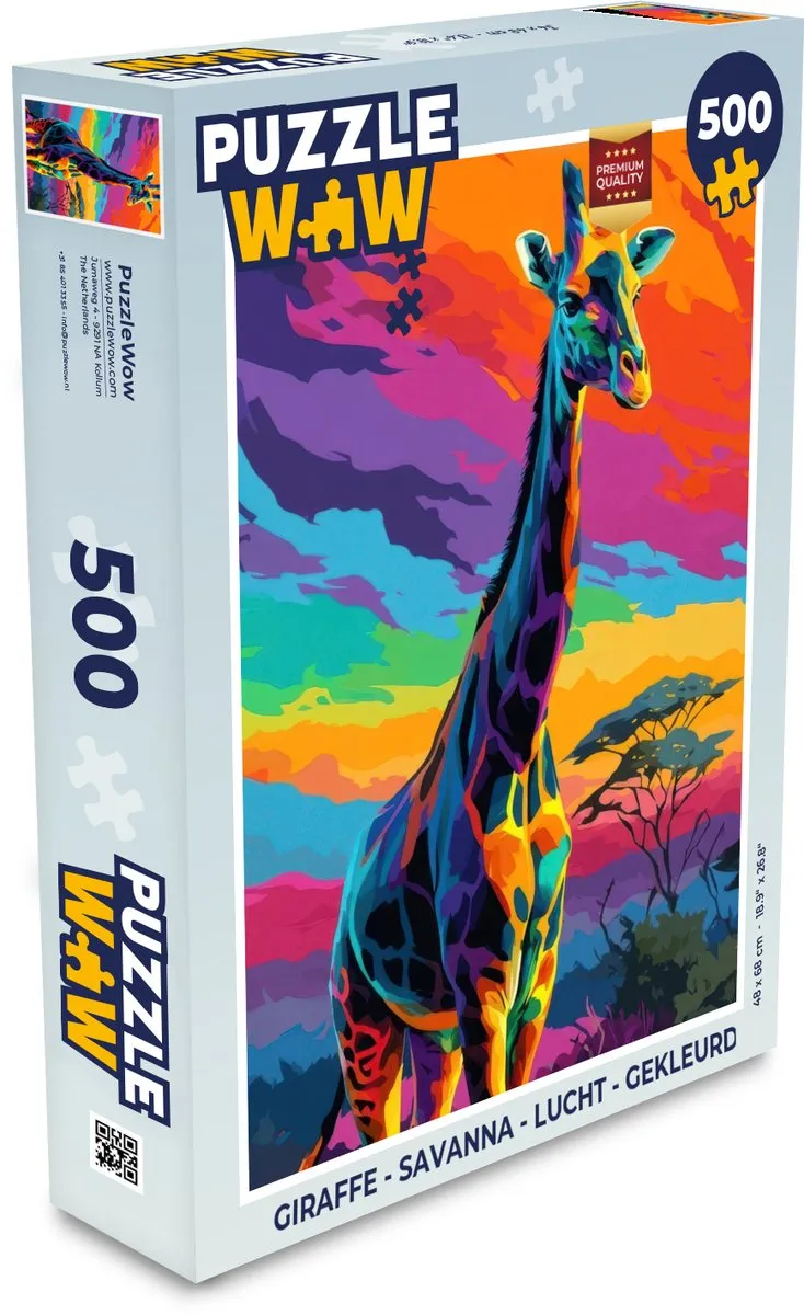 PuzzleWow Giraffe Savanna Legpuzzel 500 Stuks