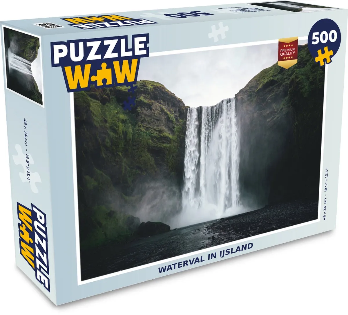 PuzzleWow Waterval IJsland Legpuzzel 500 Stuks