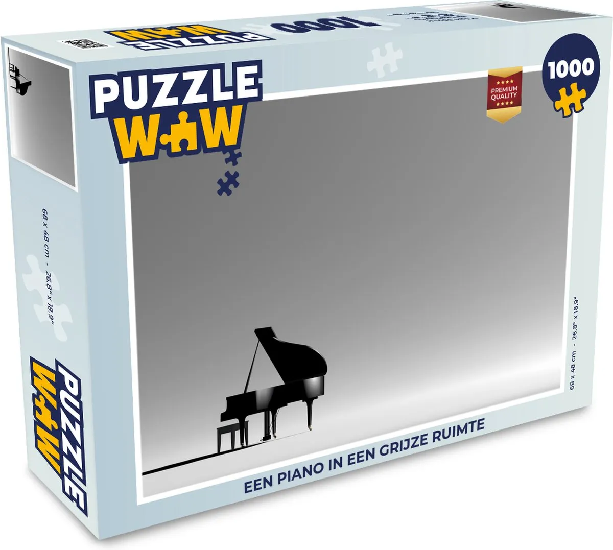 PuzzleWow Legpuzzel Een Piano in een Grijze Ruimte 1000 Stuks