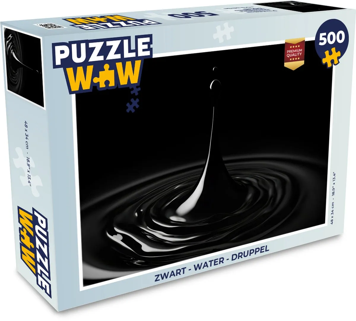 PuzzleWow Legpuzzel Druppel Zwart 500 Stuks - 8721169403021