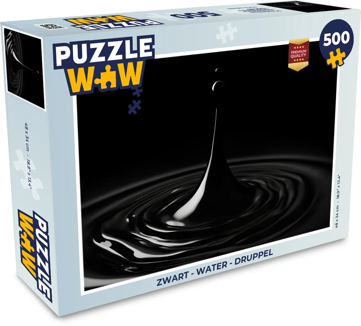 PuzzleWow Legpuzzel Druppel Zwart 500 Stuks
