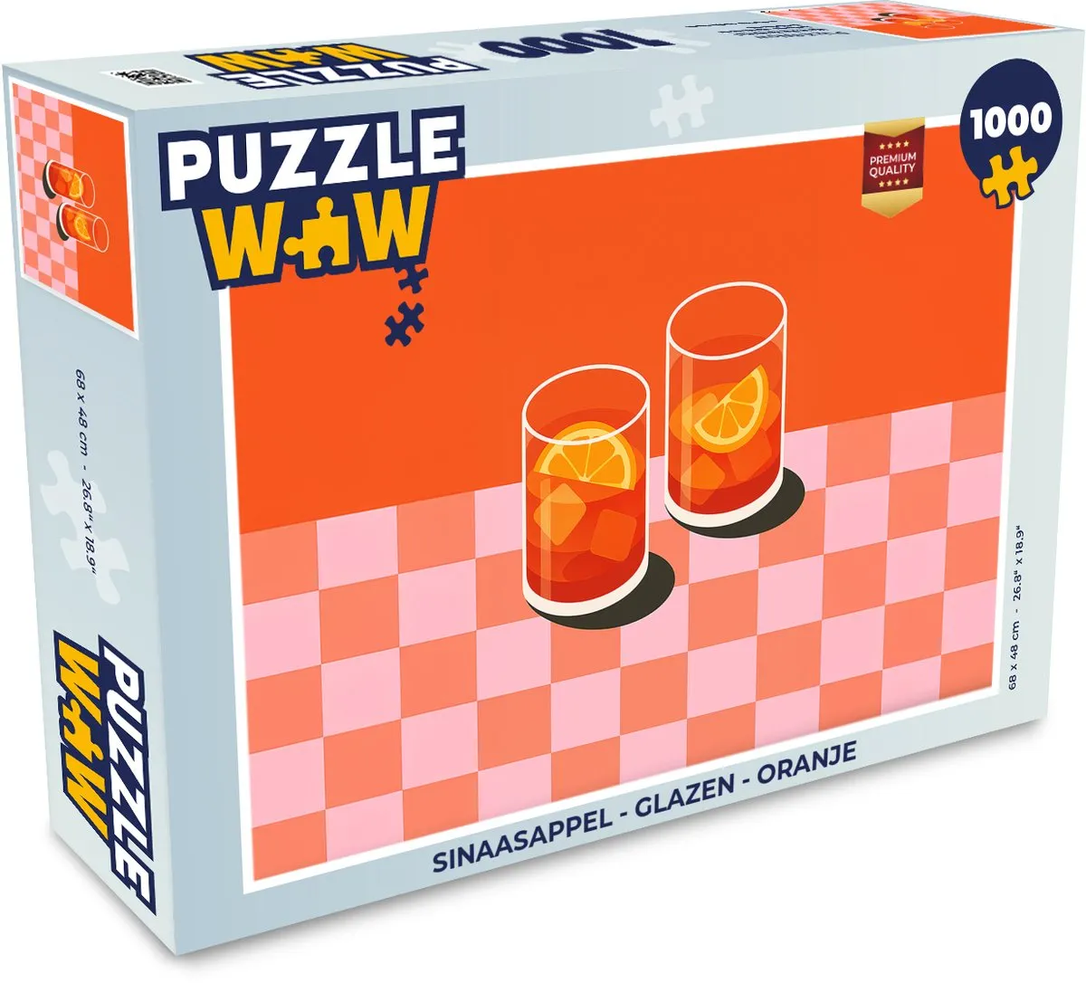 PuzzleWow Legpuzzel 1000 Stuks - Sinaasappel Glazen