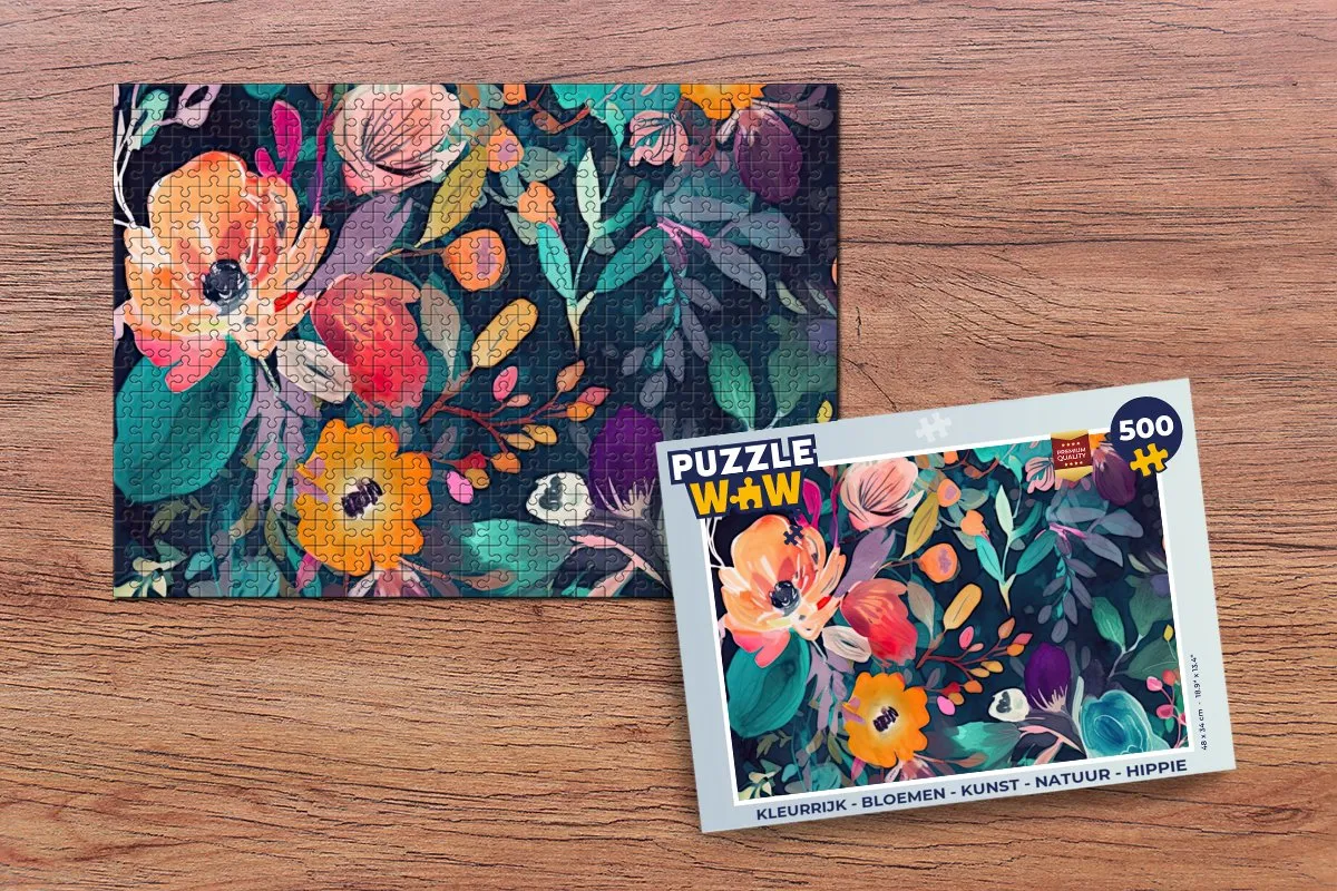 PuzzleWow Kleurrijk Bloemen Legpuzzel 500 Stuks - Multicolor