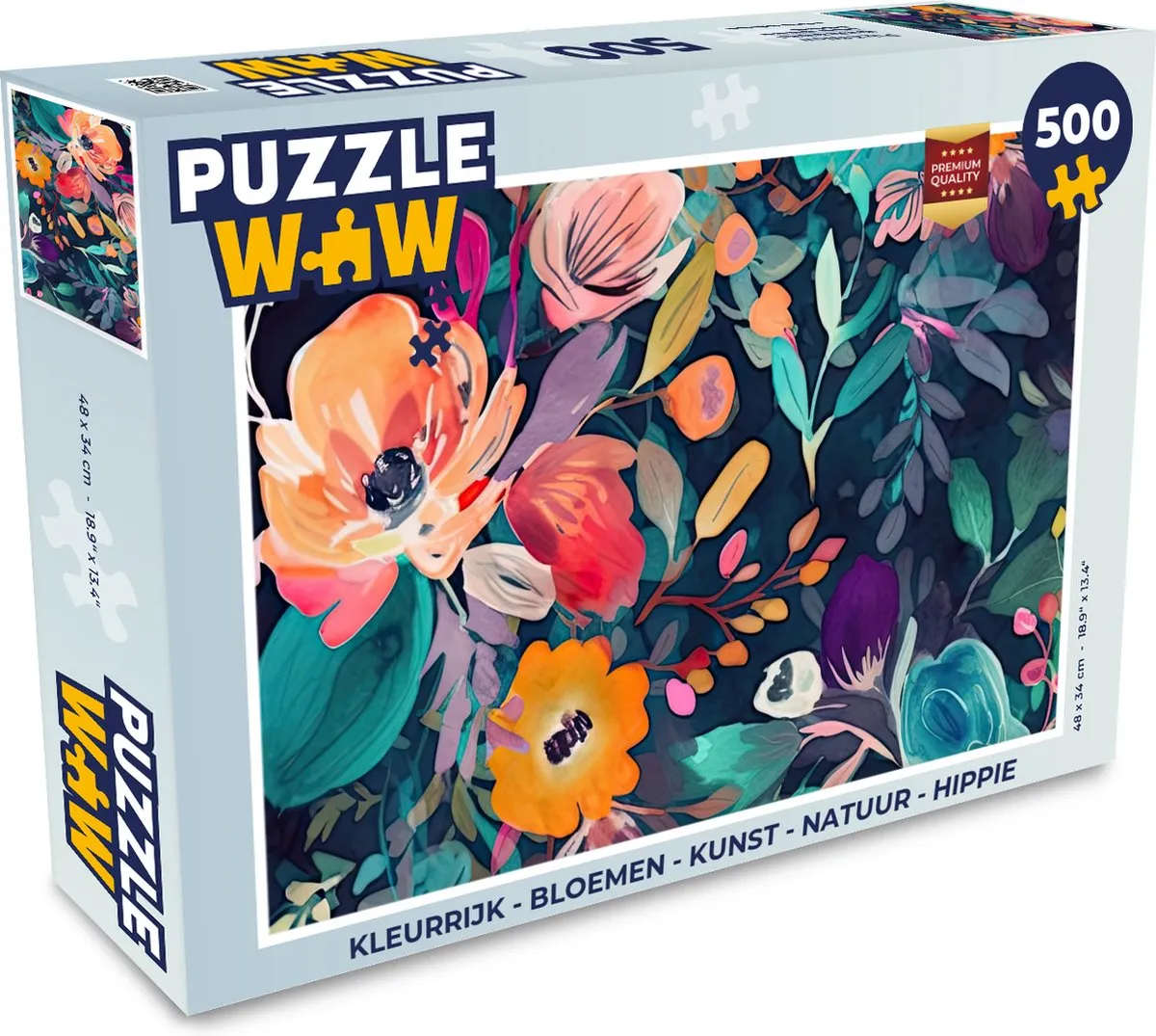 PuzzleWow Kleurrijk Bloemen Legpuzzel 500 Stuks - Multicolor