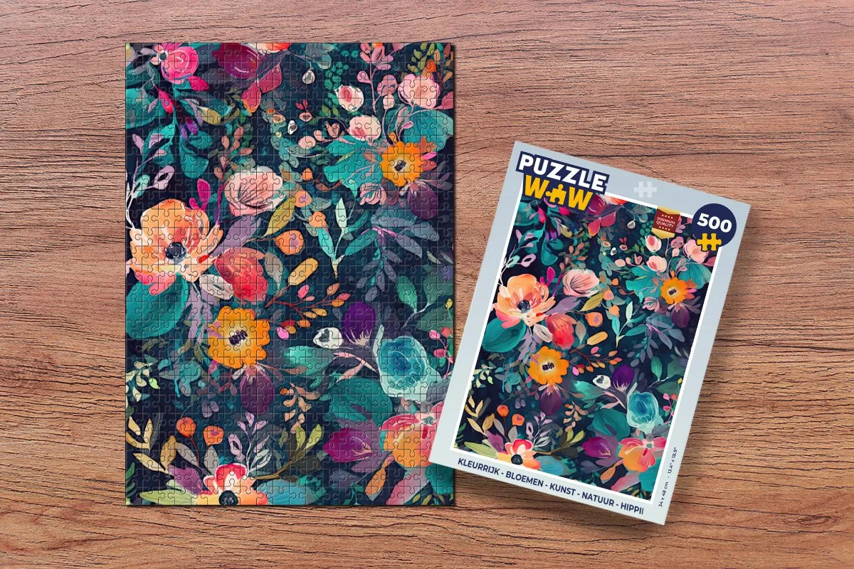 PuzzleWow Kleurrijk Bloemen Legpuzzel 500 Stuks - Multicolor