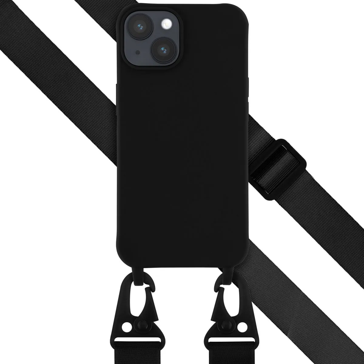 Selencia Hoesje iPhone 14 Siliconen - Zwart
