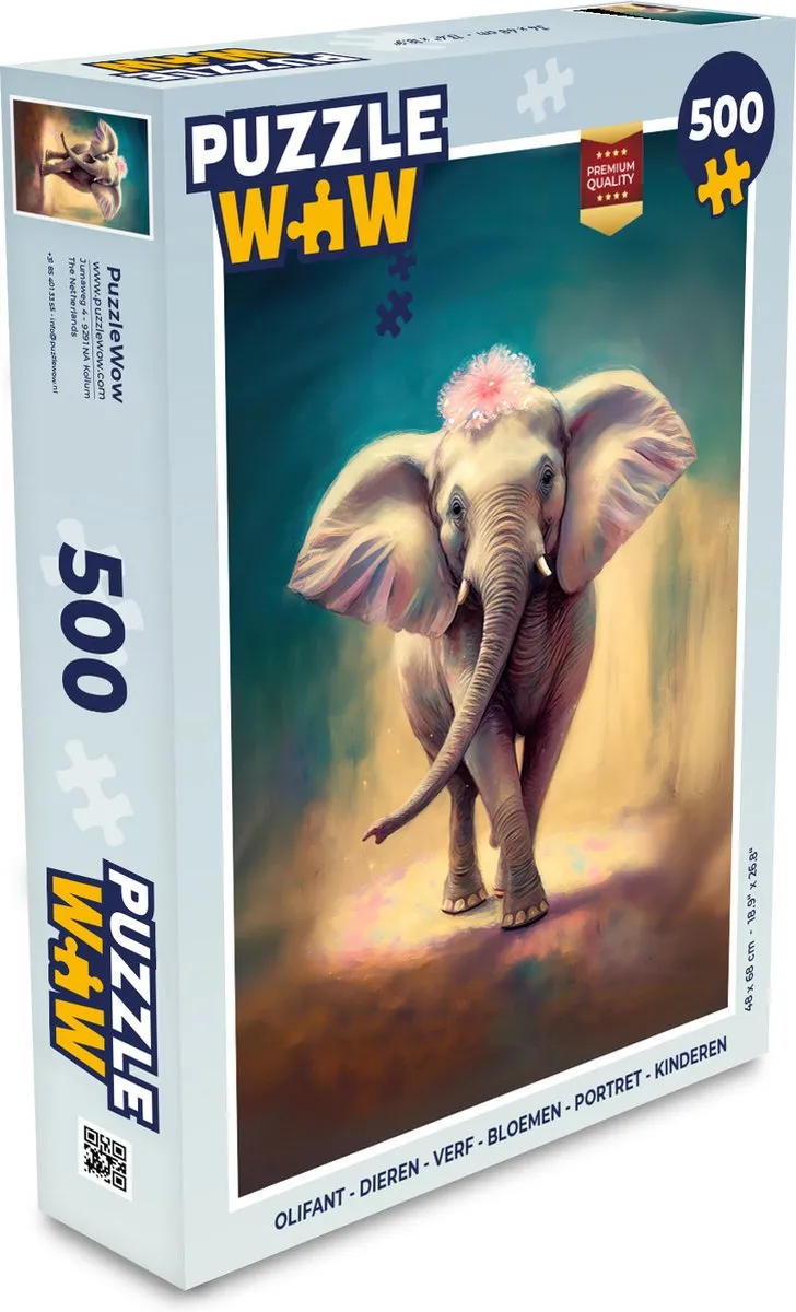PuzzleWow Olifant Legpuzzel 500 Stuks