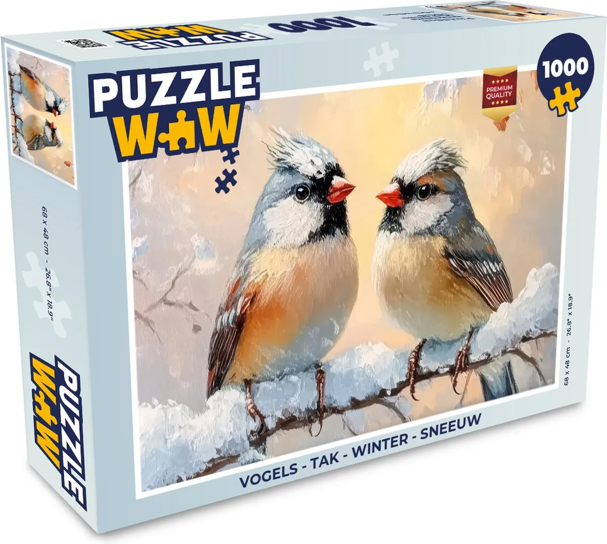 PuzzleWow Vogels in de Sneeuw Legpuzzel 1000 Stuks