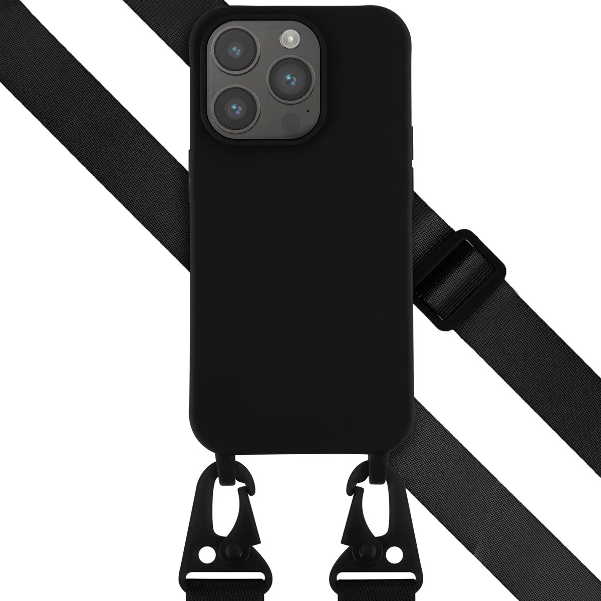 Selencia Hoesje iPhone 14 Pro Siliconen - Zwart