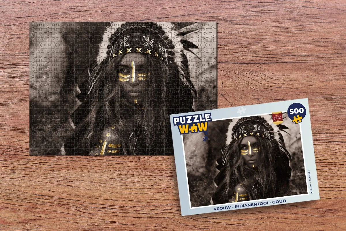 PuzzleWow Indianentooi Legpuzzel 500 Stuks - Multicolor