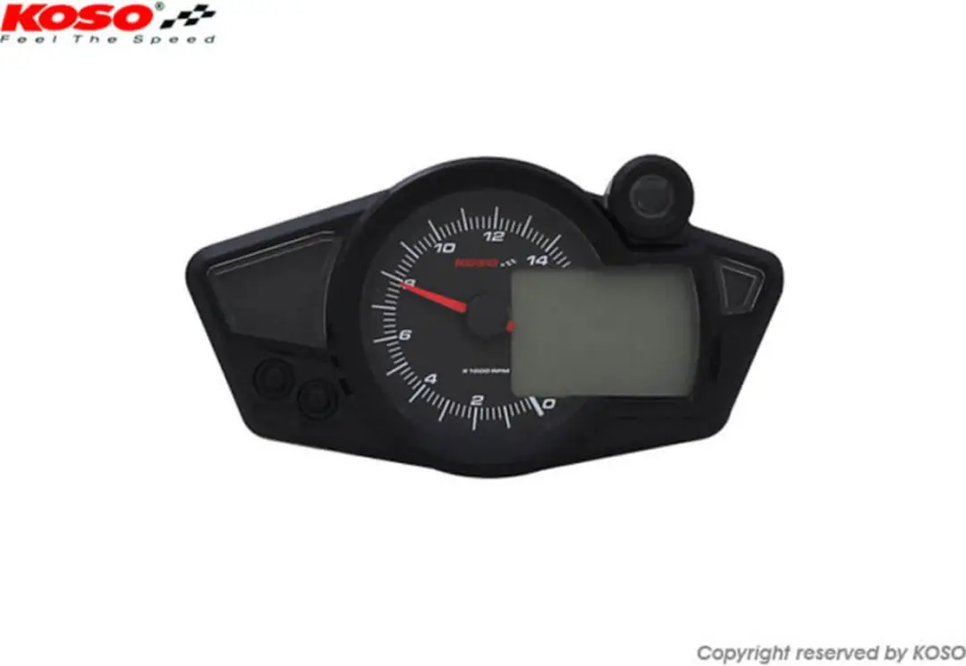 Race Dashboard Koso RX1N+ Zwart met witte verlichting
