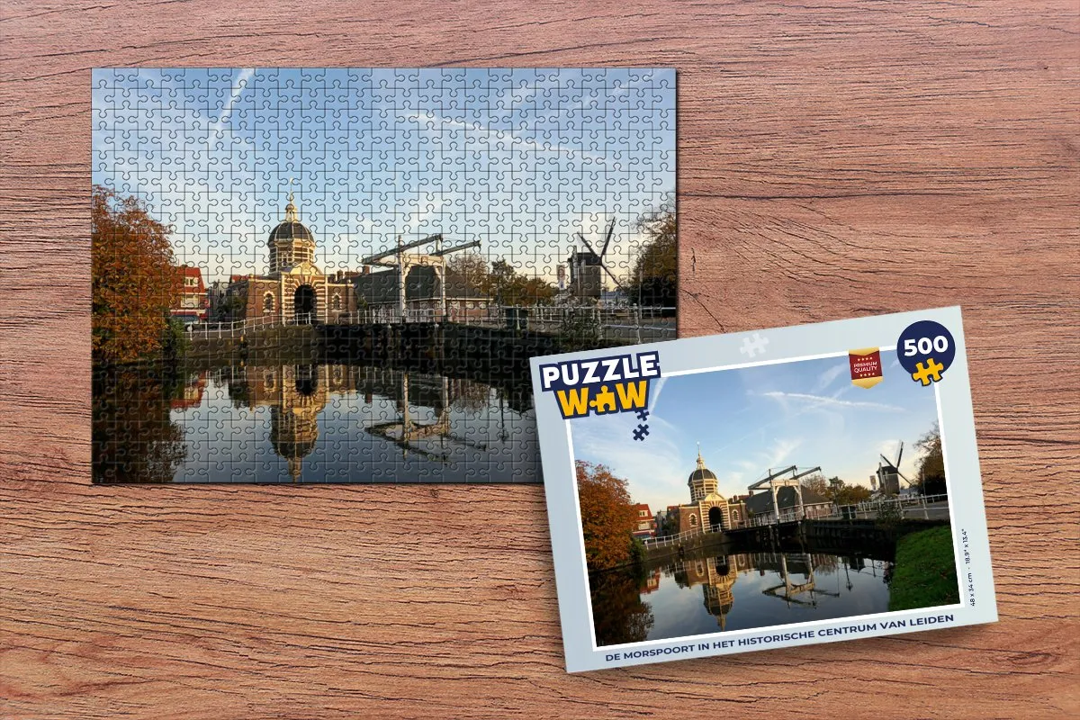 PuzzleWow Poort Water Leiden Legpuzzel 500 Stuks
