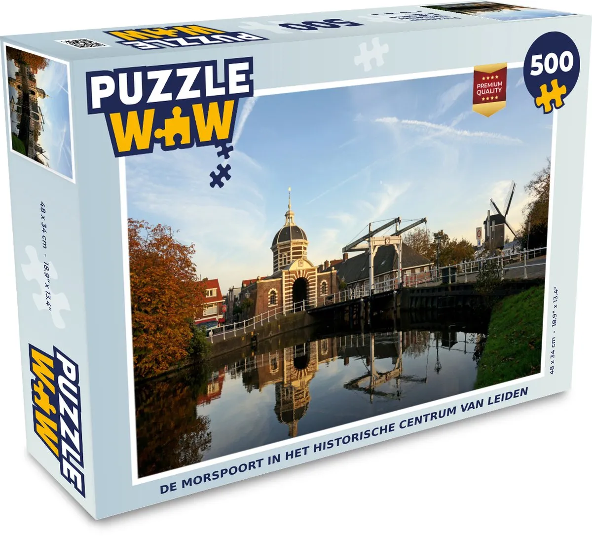 PuzzleWow Poort Water Leiden Legpuzzel 500 Stuks - Multicolor