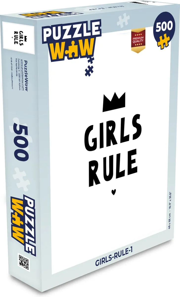 PuzzleWow Quotes Girls Rule Legpuzzel 500 Stuks