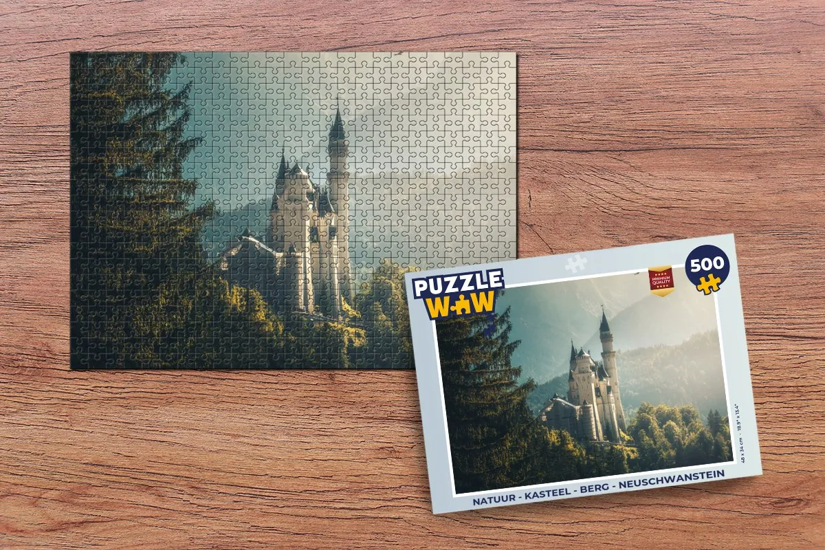 PuzzleWow Neuschwanstein Legpuzzel 500 Stuks - Multicolor