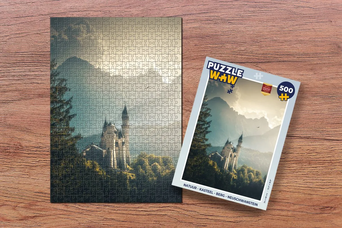 PuzzleWow Neuschwanstein Legpuzzel 500 Stuks - Multicolor