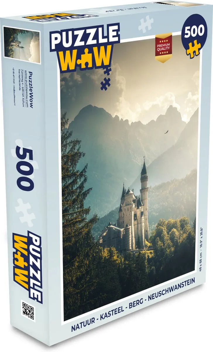 PuzzleWow Neuschwanstein Legpuzzel 500 Stuks - Multicolor