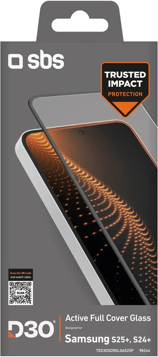 SBS D3O Serie Gehard Glas Frame - Samsung Galaxy S25+/S24+