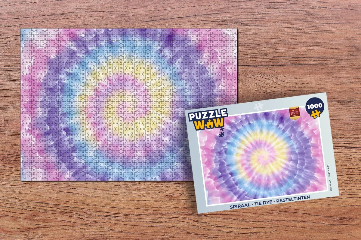 PuzzleWow Spiraal Tie Dye Legpuzzel 1000 Stuks
