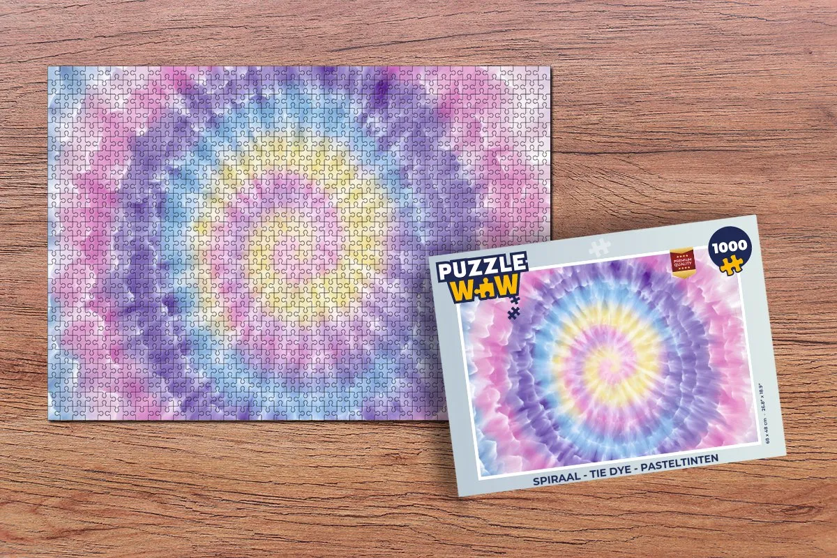 PuzzleWow Spiraal Tie Dye Legpuzzel 1000 Stuks