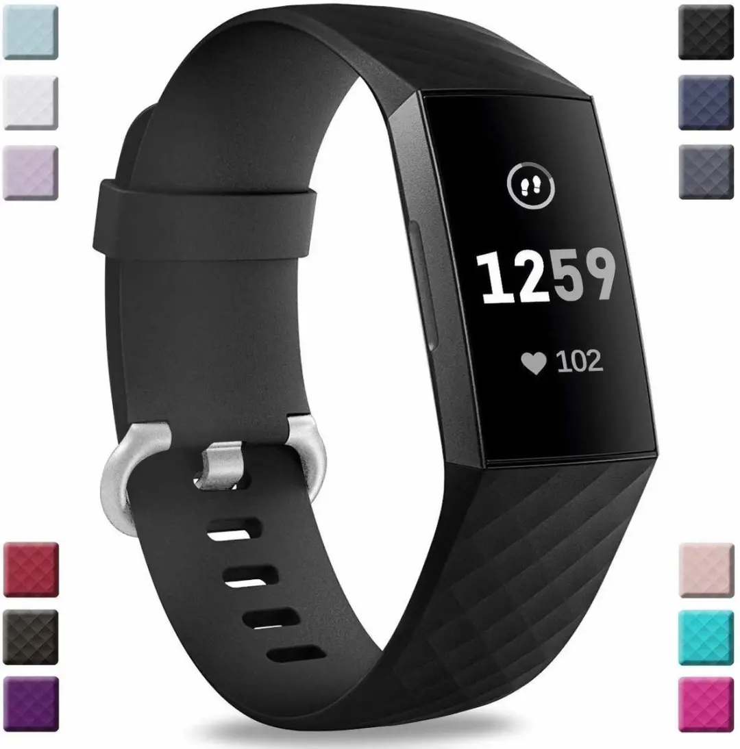 Fitbit Charge 3 silicone band (zwart)
