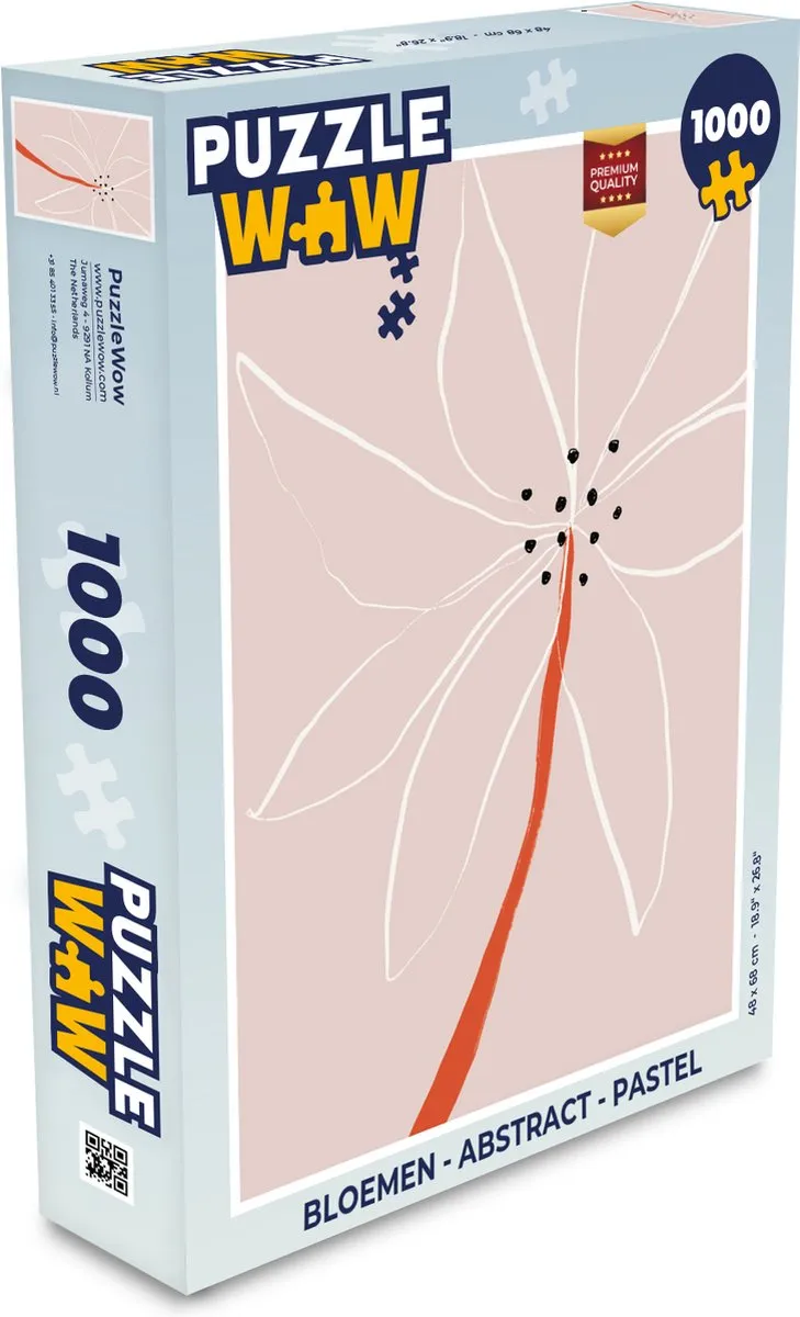 PuzzleWow Bloemen Abstract Legpuzzel 1000 Stuks - Multicolor