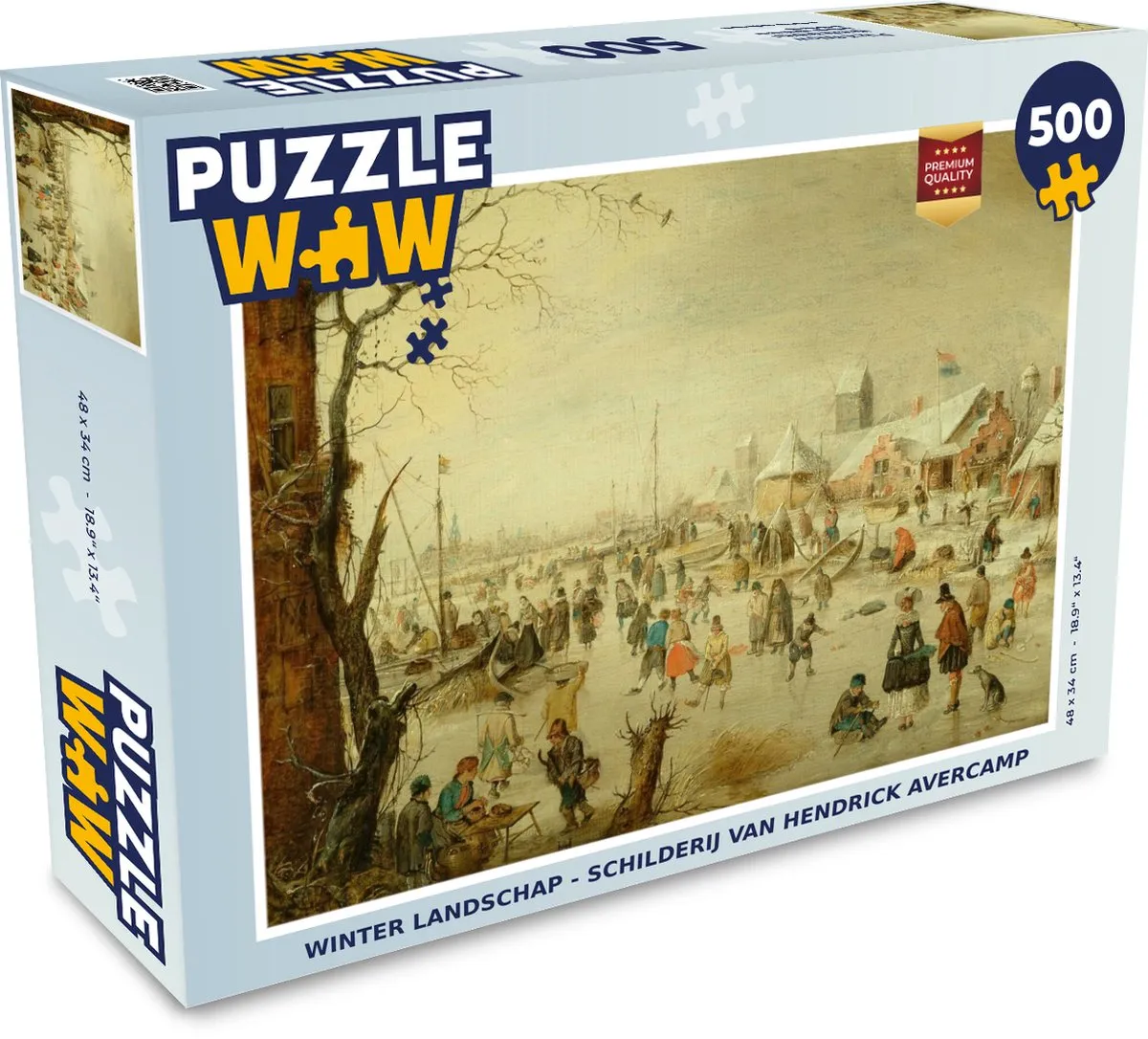 PuzzleWow Winter Landschap Hendrick Avercamp Legpuzzel 500 Stuks